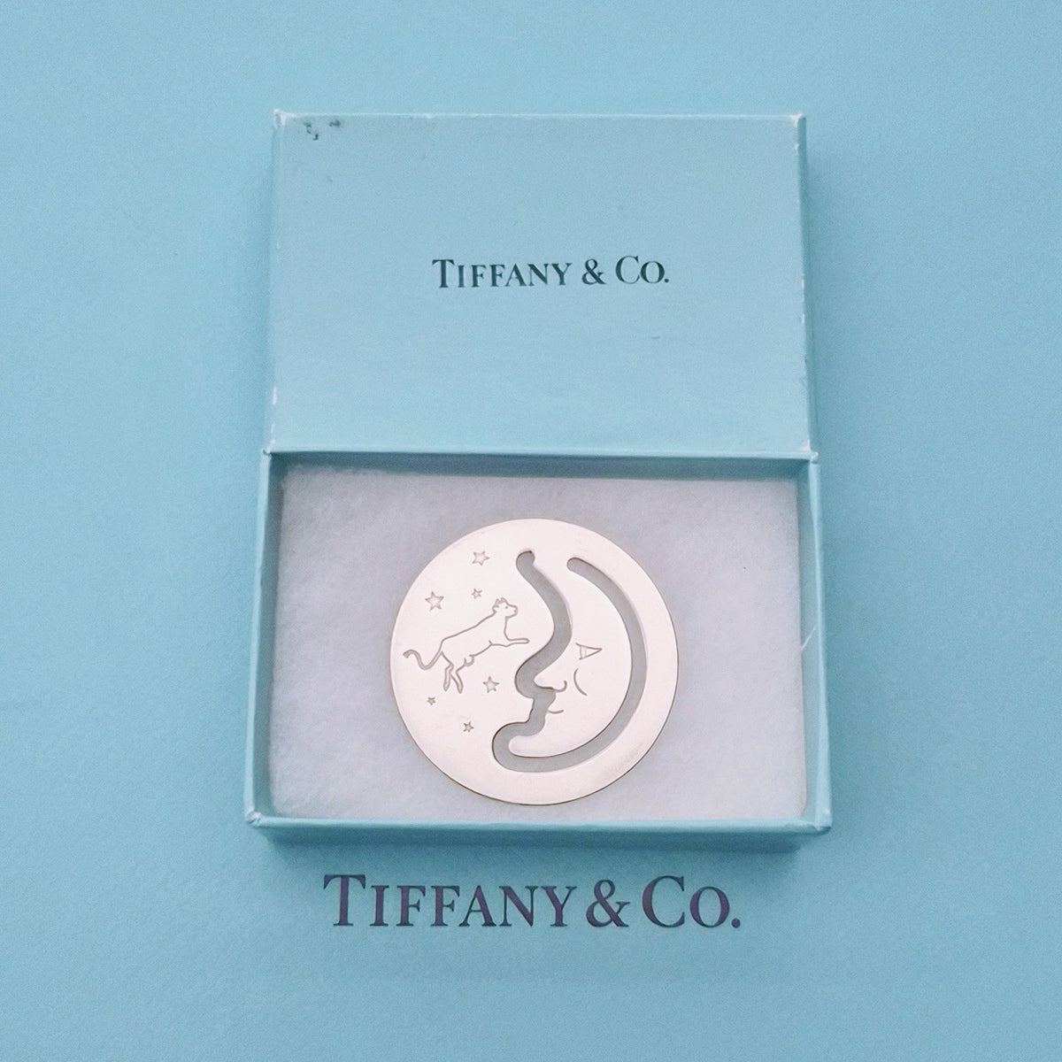 RARE Vintage Tiffany & Co. Cow Jumped Over The Moon Sterling Silver Bookmark