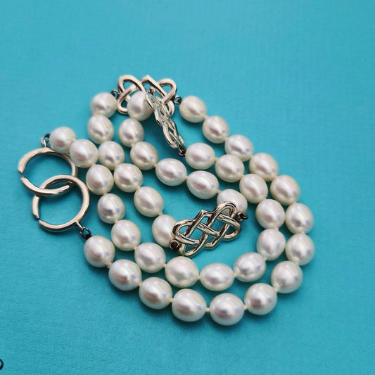 RARE Tiffany & Co. Paloma Picasso Freshwater Pearl Celtic Knot Bead Necklace