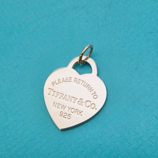 RARE Please Return To Tiffany & Co. LARGE Heart Tag Silver Pendant Charm