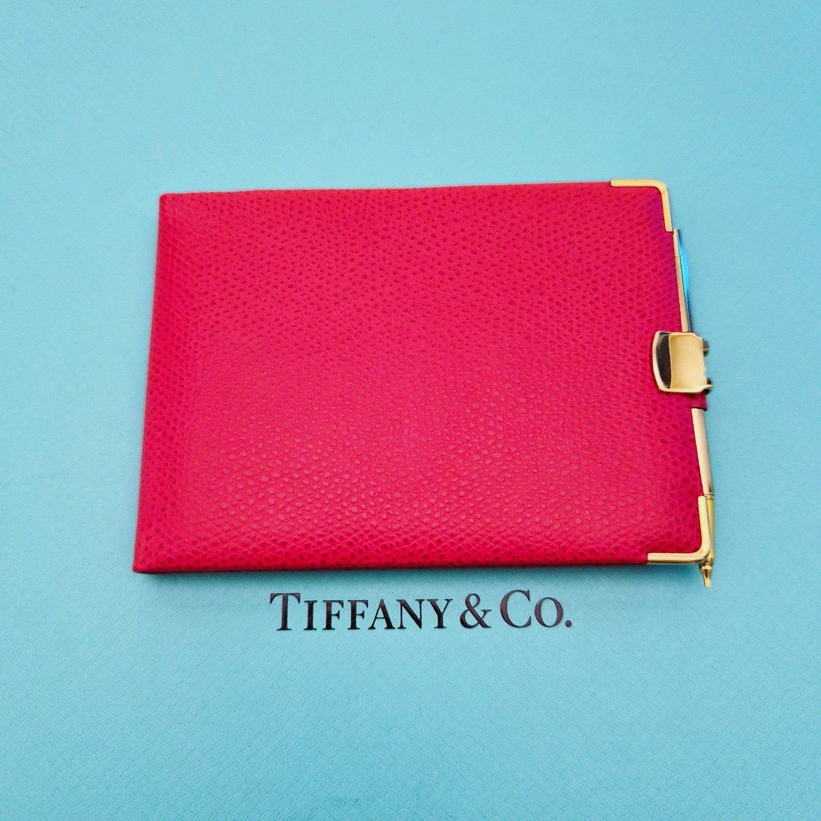 Vintage Tiffany & Co. Red Leather Address Book Planner w/ Pen