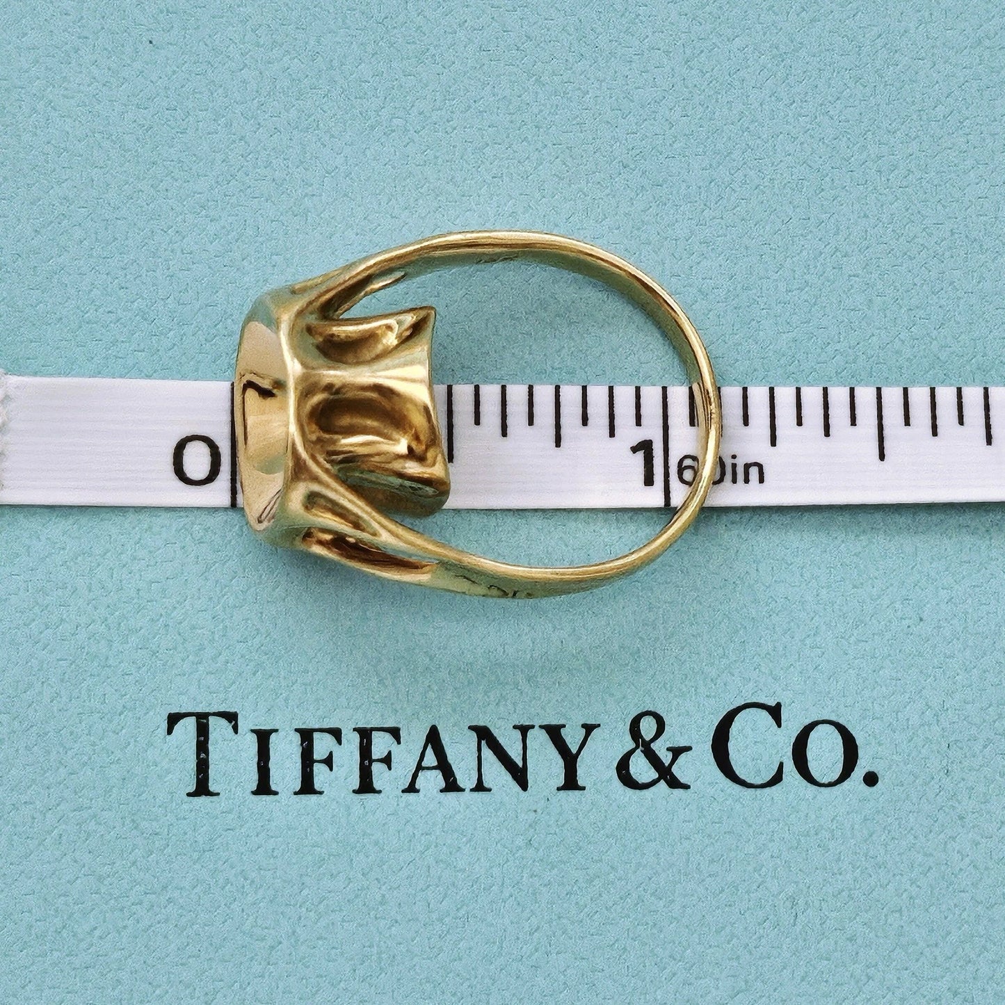 RARE Vintage 1985 Tiffany & Co. Elsa Peretti Sculptural 18k Yellow Gold Ring