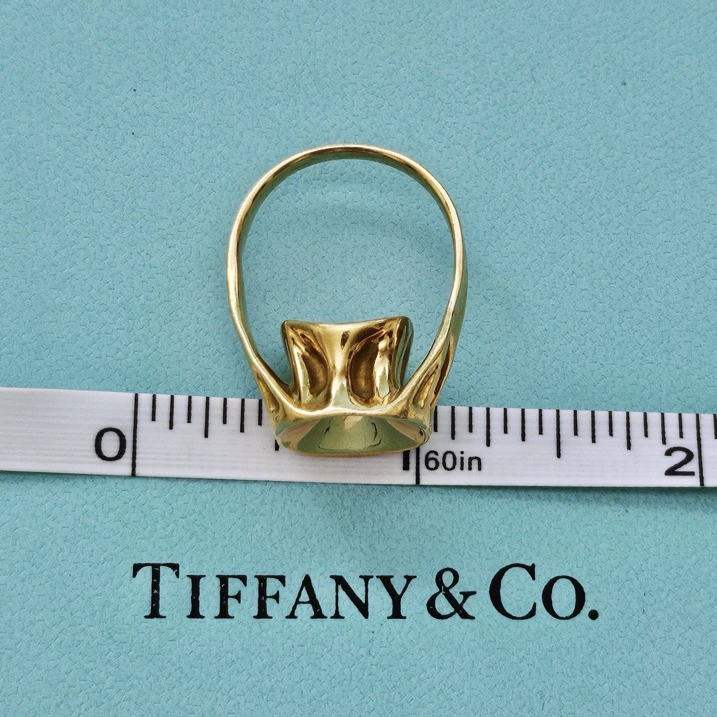 RARE Vintage 1985 Tiffany & Co. Elsa Peretti Sculptural 18k Yellow Gold Ring