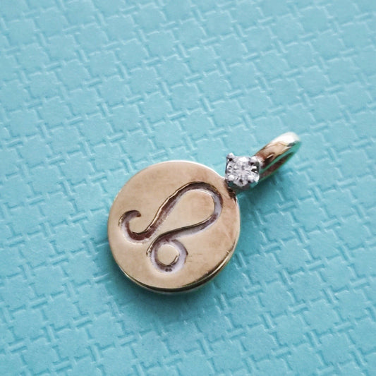 Vintage Tiffany & Co. 14k Yellow Gold Diamond Leo Zodiac Pendant Charm