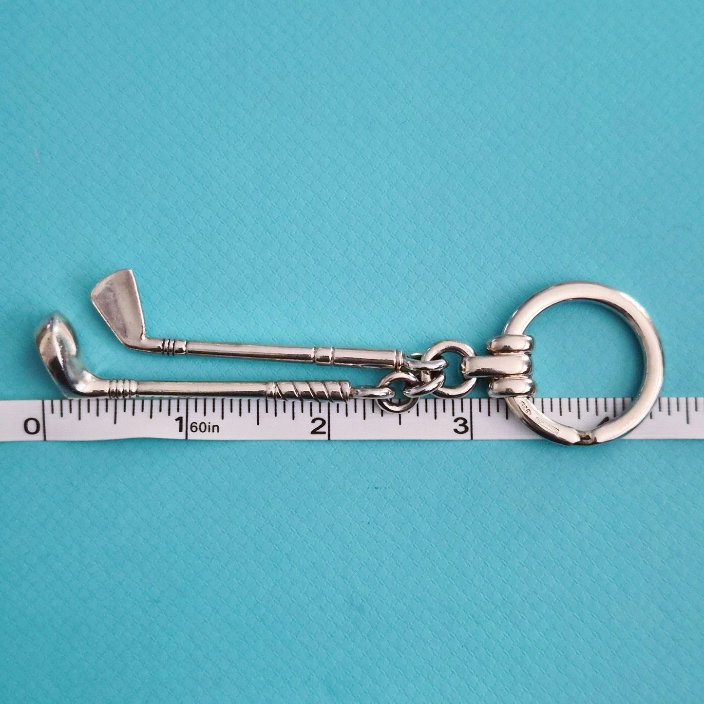 RARE Vintage Tiffany & Co. Sterling Silver Golf Club Key Ring Keychain