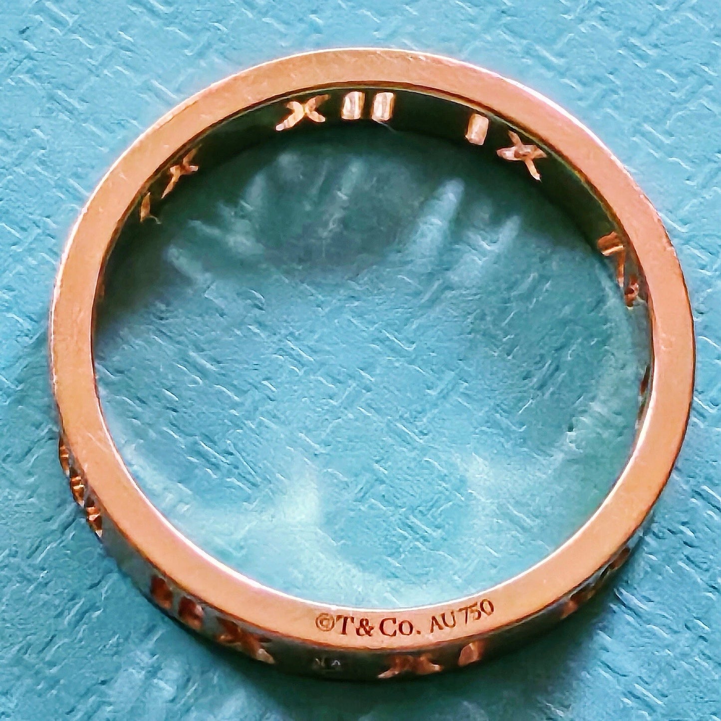 Tiffany & Co. Atlas Pierced 18k Rose Gold Diamond 3.5mm Ring Band