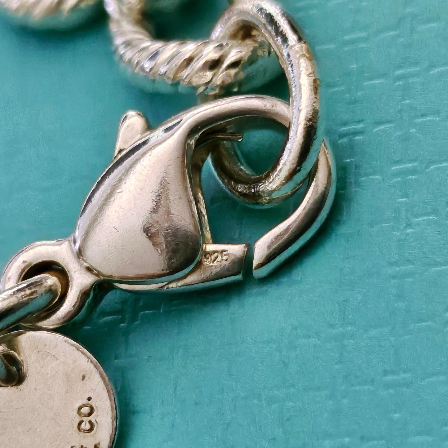 RARE Vintage Tiffany & Co. Dogwood Flower Sterling Silver Charm Bracelet 7”
