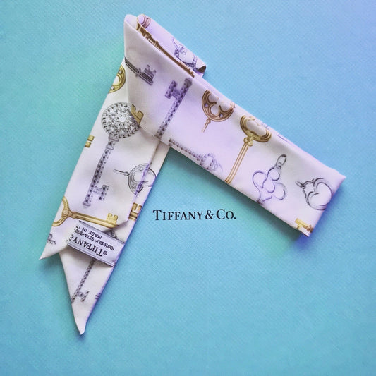 Authentic Retired Tiffany & Co. 100% Silk Ribbon Tilly Bandeau Scarf