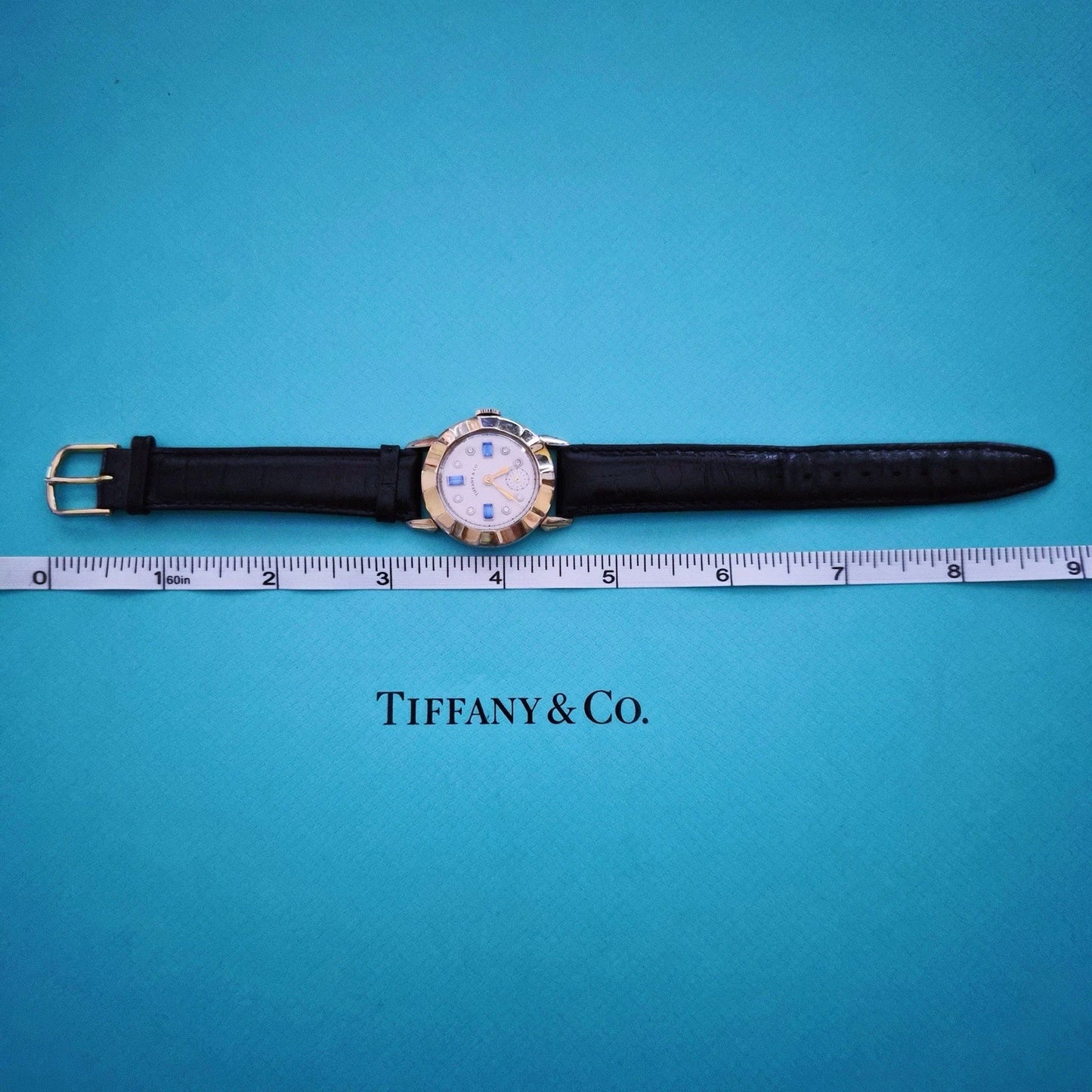 RARE Vintage Tiffany & Co. Manual Winding Watch Blue Sapphire Diamond For Parts