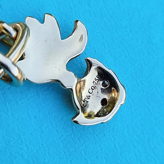 RARE Tiffany & Co. 18K Yellow Gold Koi Fish Golden Fish Diamond Charm Pendant