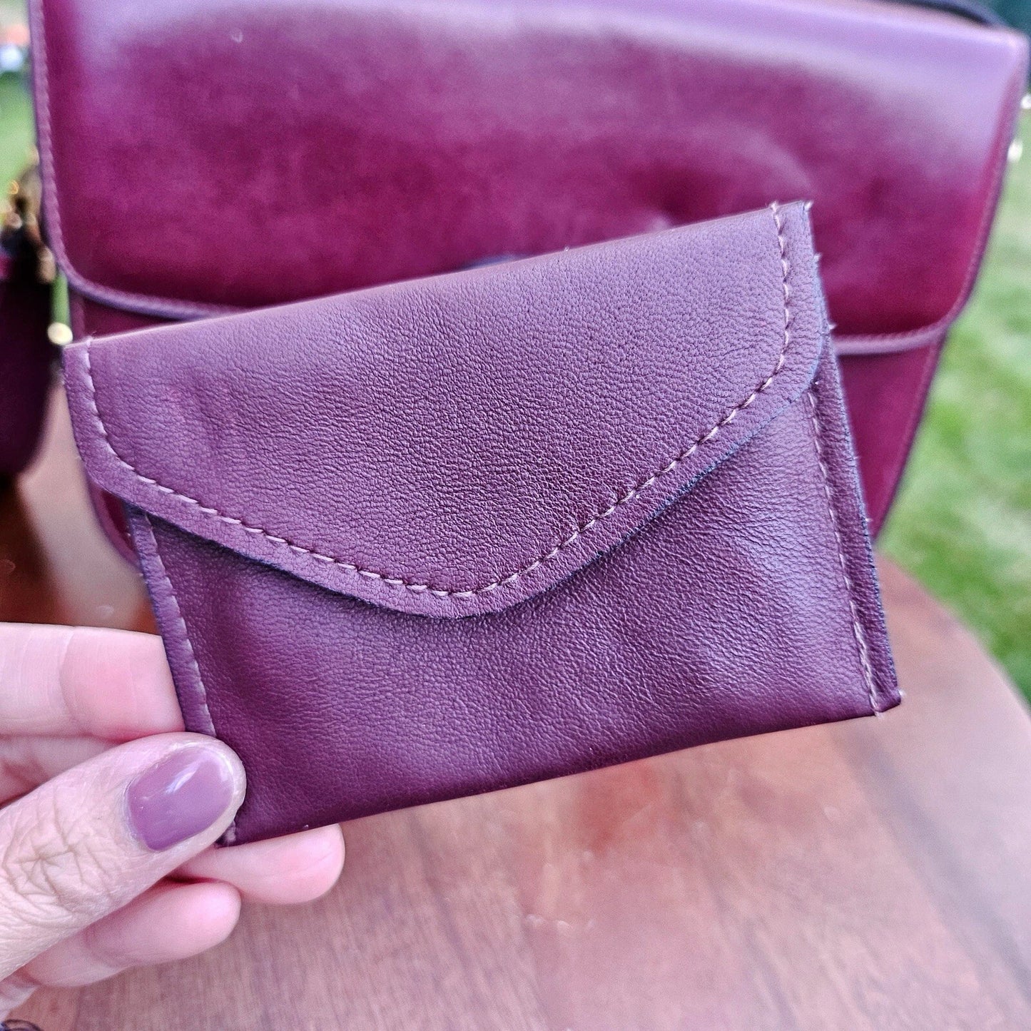 Vintage CELINE Horse Carriage Burgundy Italy Leather Shoulder Bag w Wallet