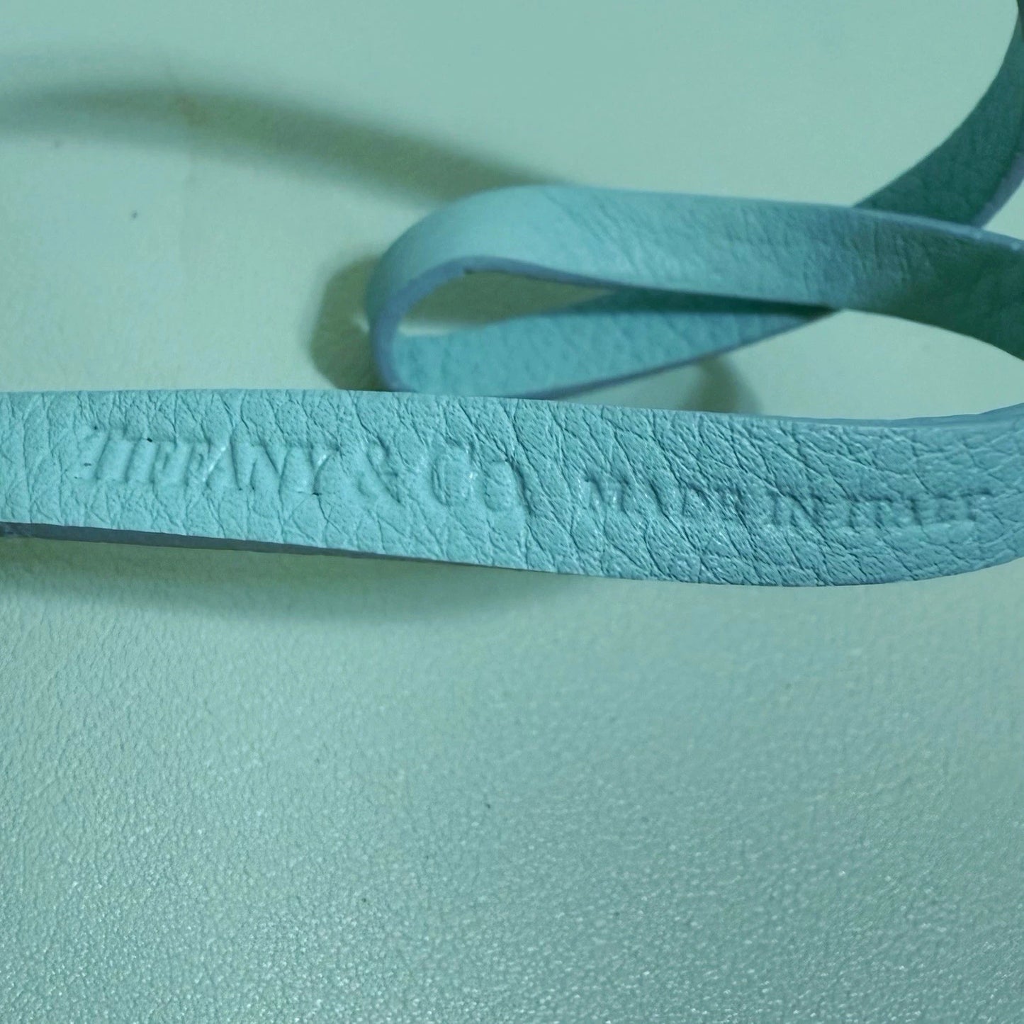 Tiffany & Co. Tiffany Blue Leather T&Co Logo Luggage Tag Made In Italy