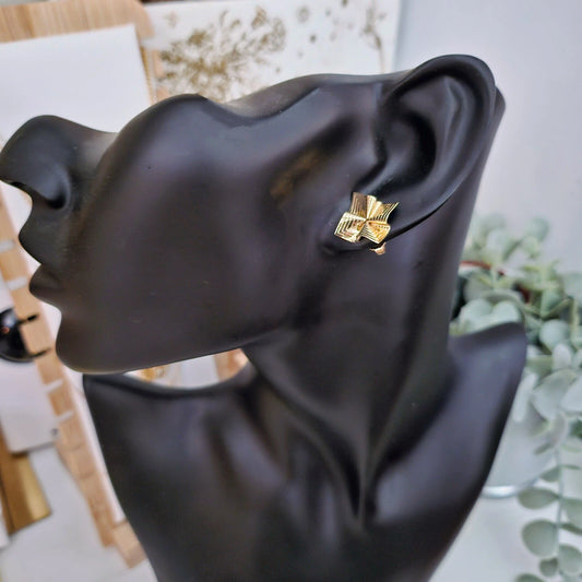 RARE Vintage Tiffany & Co. 14k Corrugated Square Motif Pattern Stud Earrings