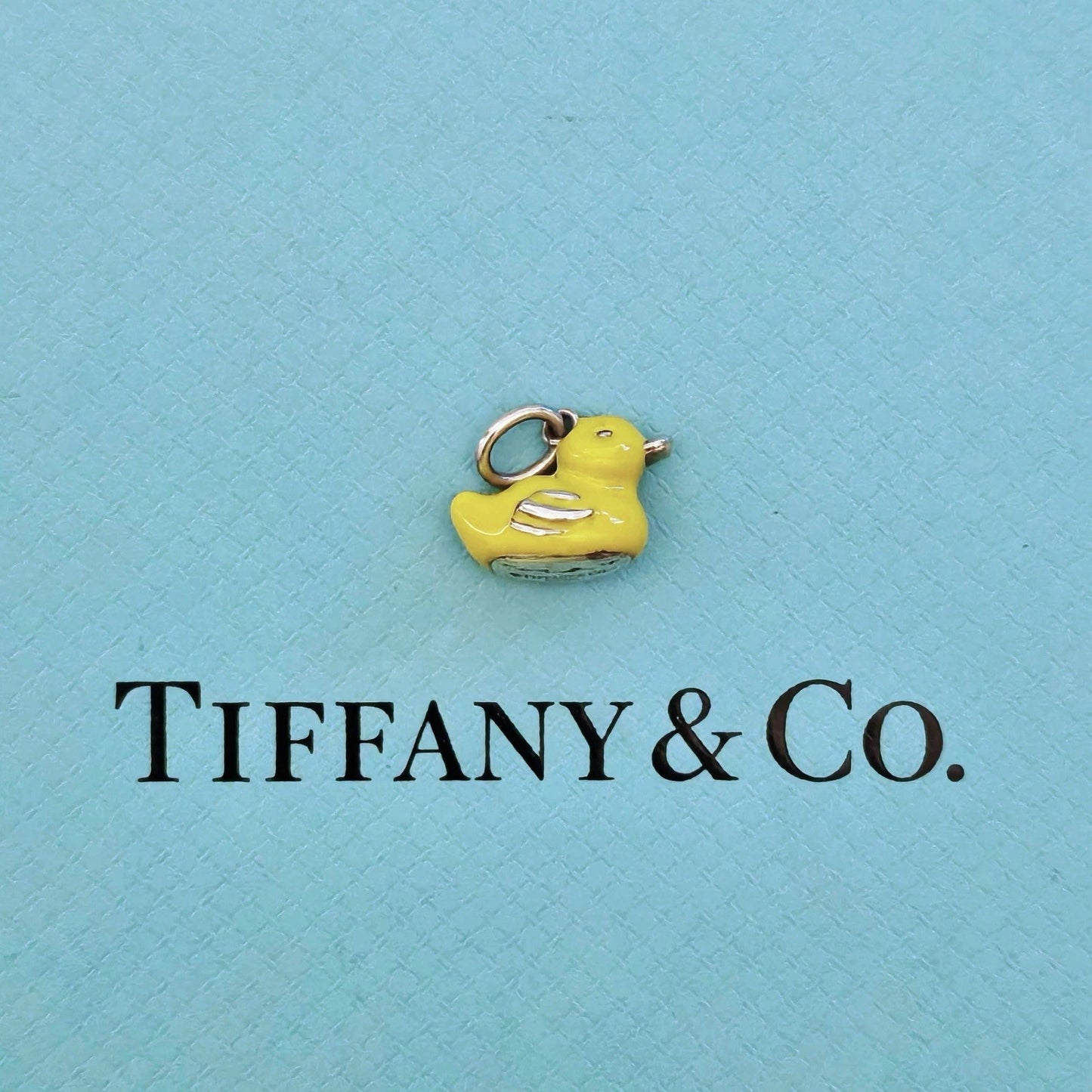 RARE Tiffany & Co. Yellow Enamel Rubber Duck Sterling Silver Charm Pendant