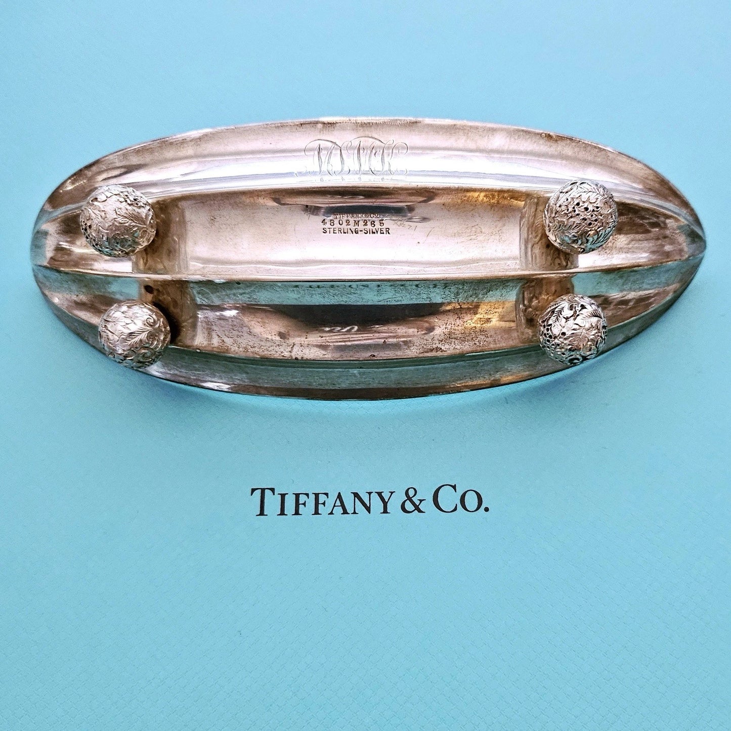 EXTREMELY RARE Vintage 1900s Tiffany & Co. Art Nouveau Sterling Silver Bowl Tray