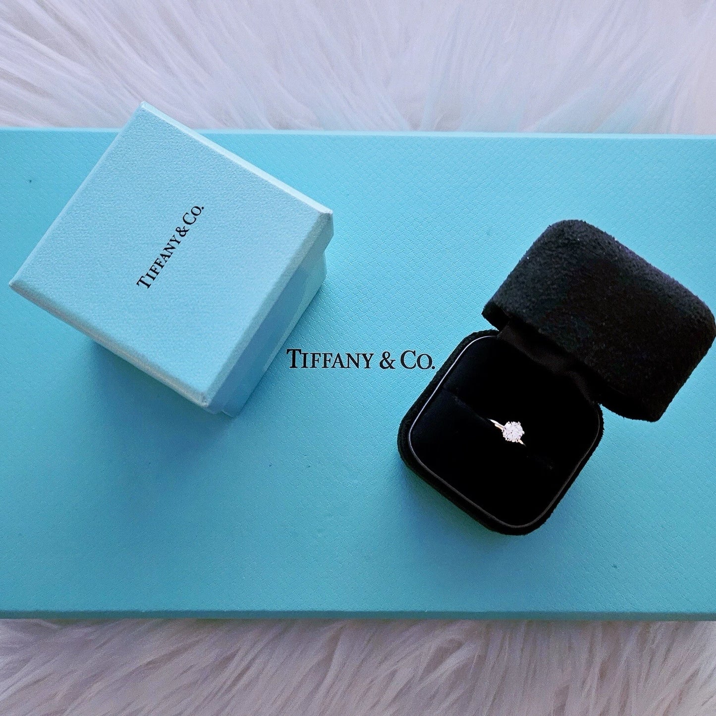 $7,300++ Tiffany & Co. Solitaire Platinum Diamond Engagement Ring .62 TCW