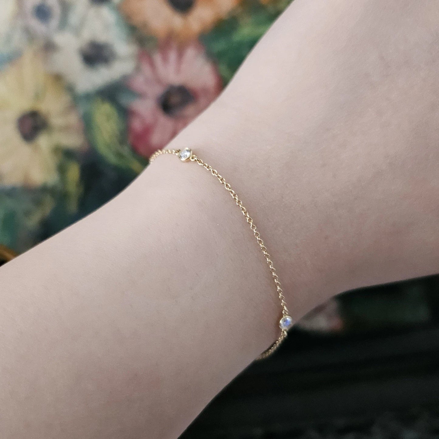$2,175 Tiffany & Co. Elsa Peretti Diamond By The Yard 18k Yellow Gold Bracelet