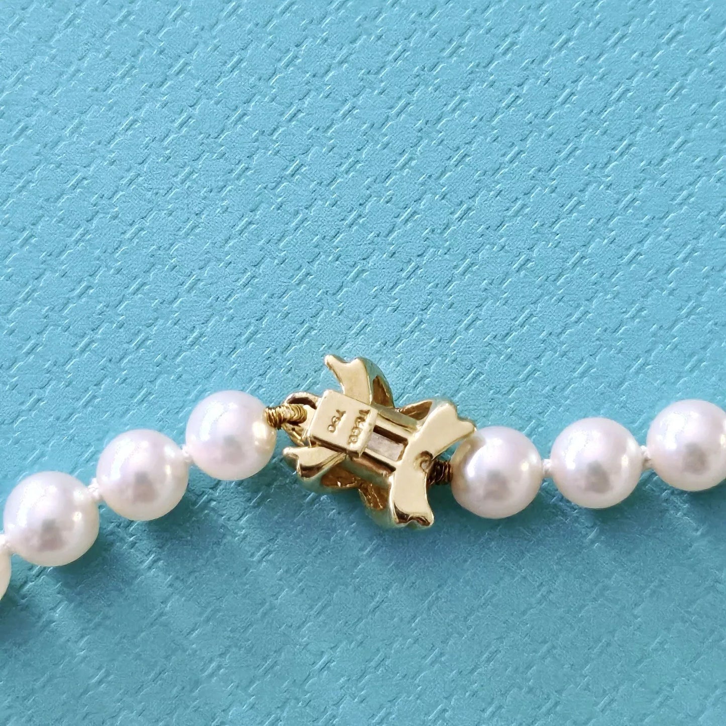 Vintage Tiffany & Co. 18k Signature X 5-5.5 mm Natural Akoya Pearl Necklace 18”