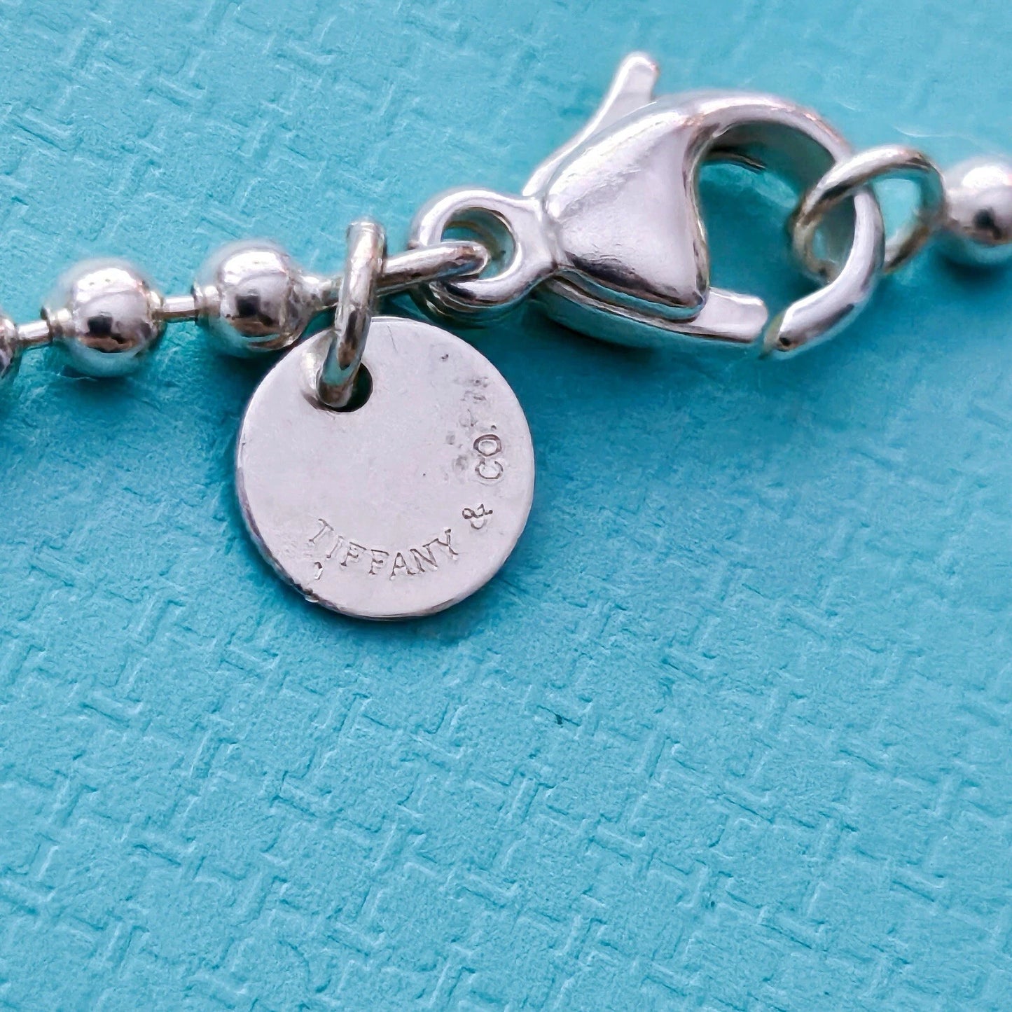Vintage Tiffany & Co. Large Heart Padlock & Key 18k Silver Pendant Necklace 34”