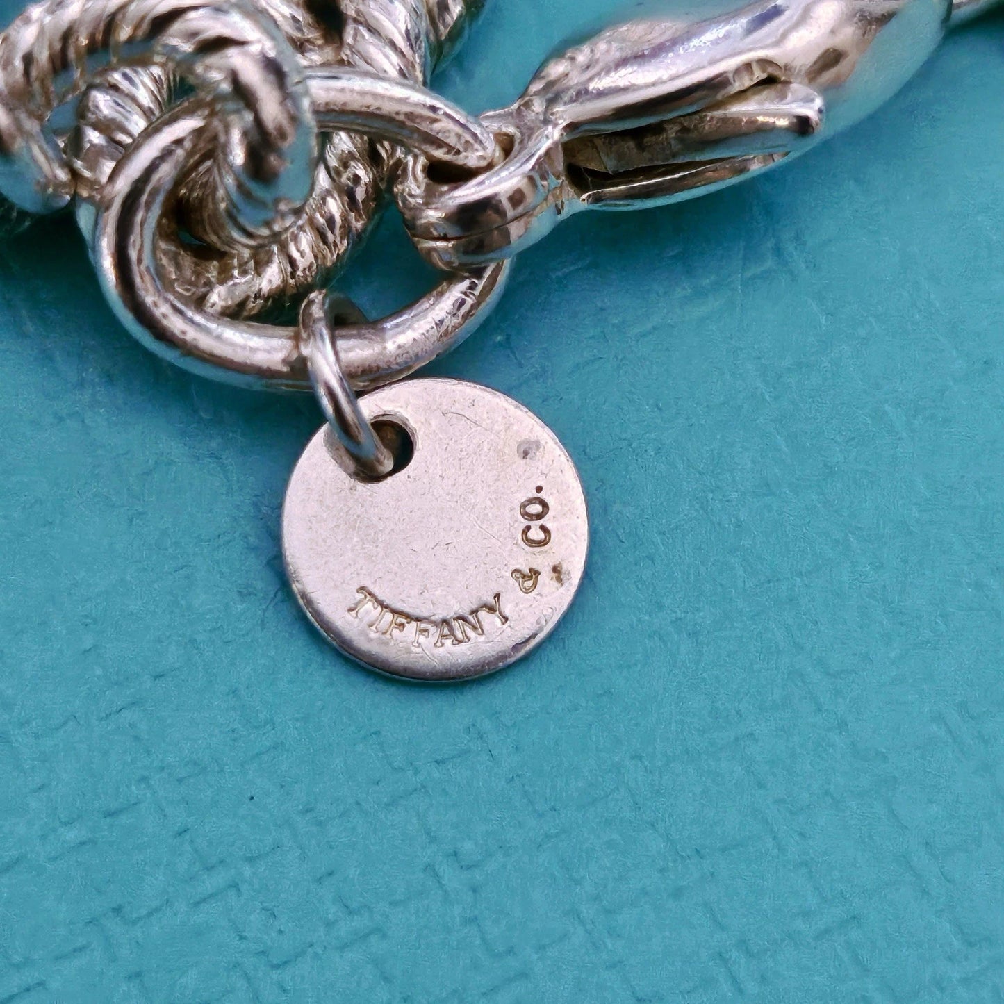 RARE Vintage Tiffany & Co. Dogwood Flower Sterling Silver Charm Bracelet 7”