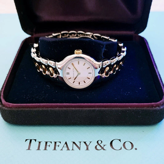 Vintage Tiffany & Co. TESORO 18k Yellow Gold Stainless Steel 2-Tone Quartz Watch