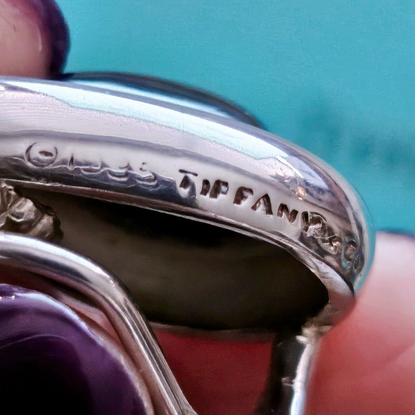 Vintage Tiffany & Co. Paloma Picasso Hematite Teardrop Gemstone Silver Clip On Earrings
