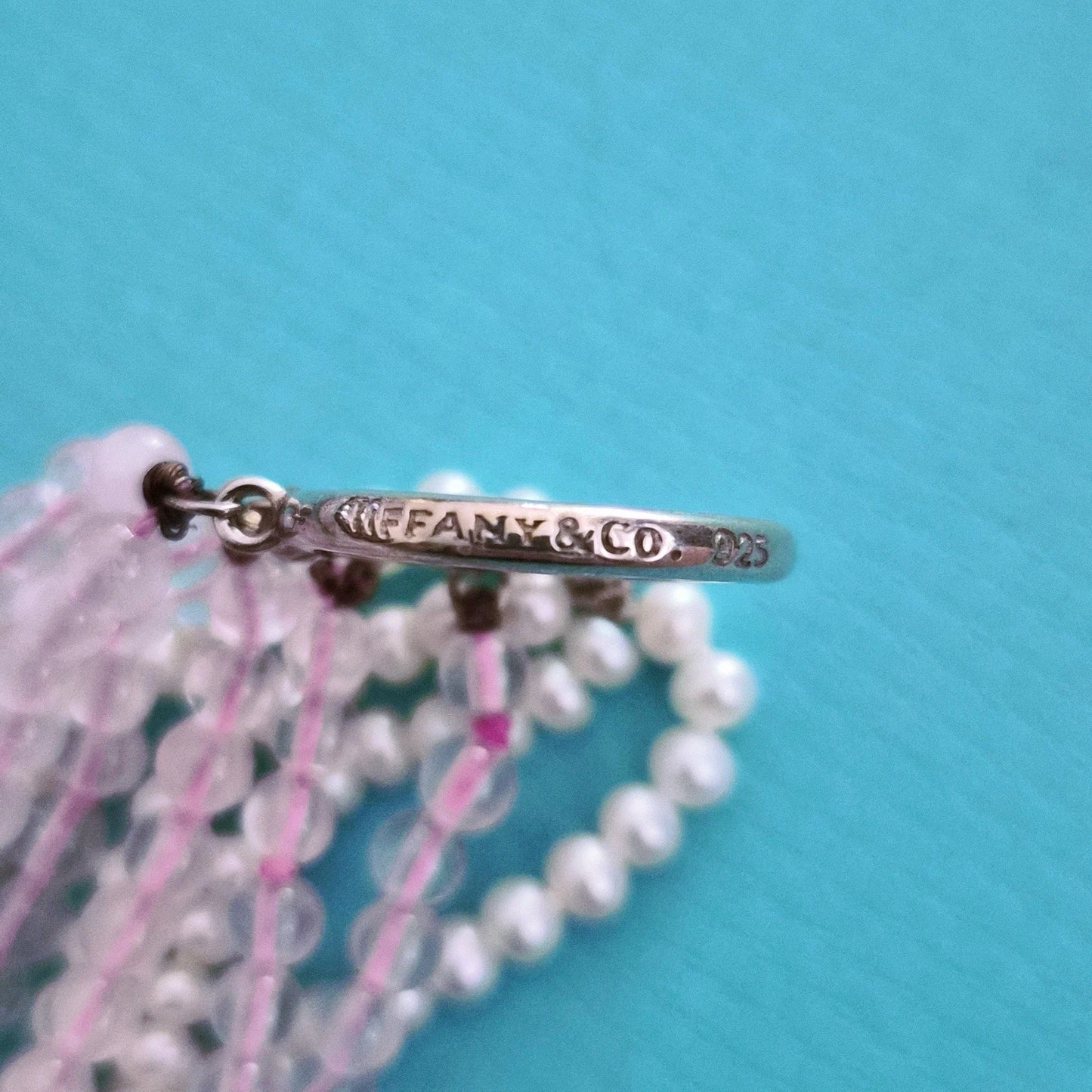 Vintage Tiffany & Co. Paloma Picasso Torsade Rose Quartz & Pearl Silver Bracelet