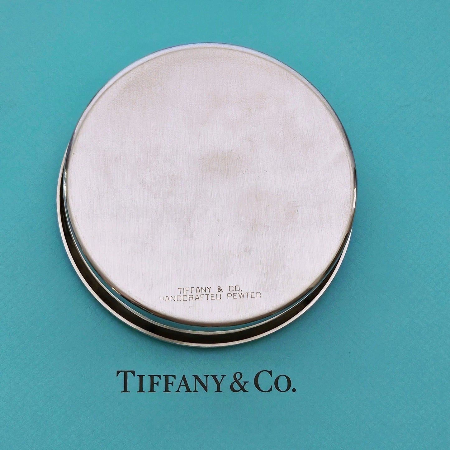 Vintage Tiffany & Co. Rabbit Engraved Silver Tone Handcrafted Pewter Jewelry Box