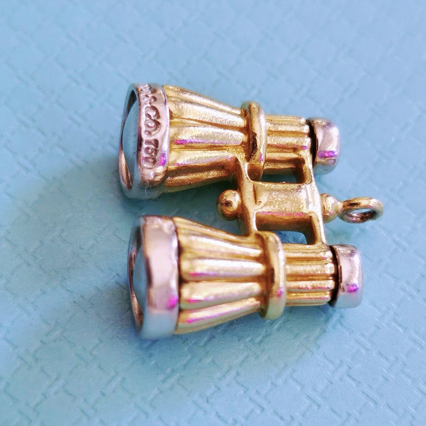 RARE Vintage Tiffany & Co. 18k Yellow Gold White Gold Binoculars Pendant Charm