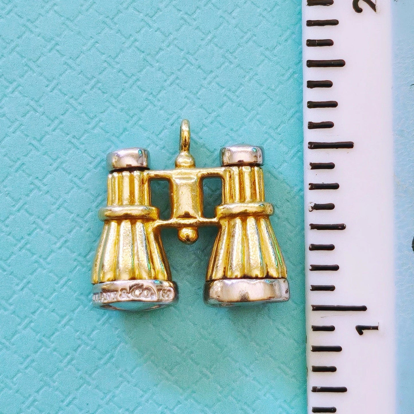 RARE Vintage Tiffany & Co. 18k Yellow Gold White Gold Binoculars Pendant Charm