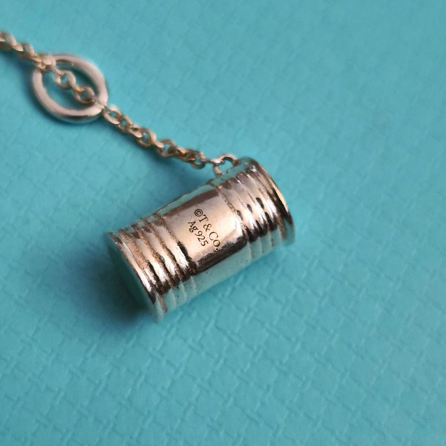RARE Tiffany & Co. Blue Enamel “Just Married” Sterling Silver Charm Pendant
