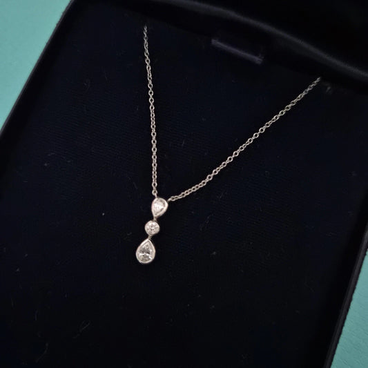 Tiffany & Co. Jazz Tear Drop Pear Shape & Brilliant Cut Diamond Necklace