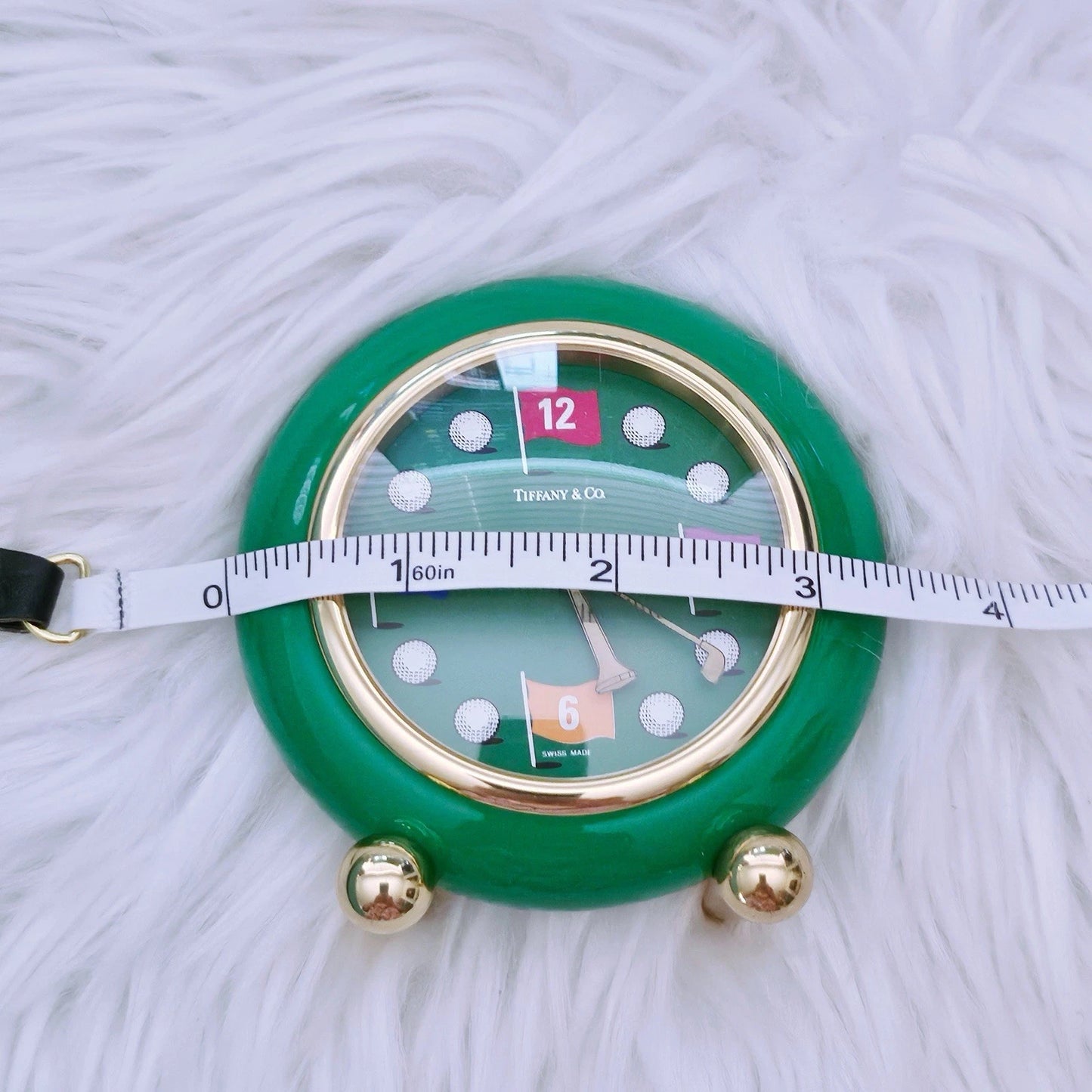 RARE Vintage Tiffany & Co. Golf-Themed Children Alarm Table Clock Quartz Movement