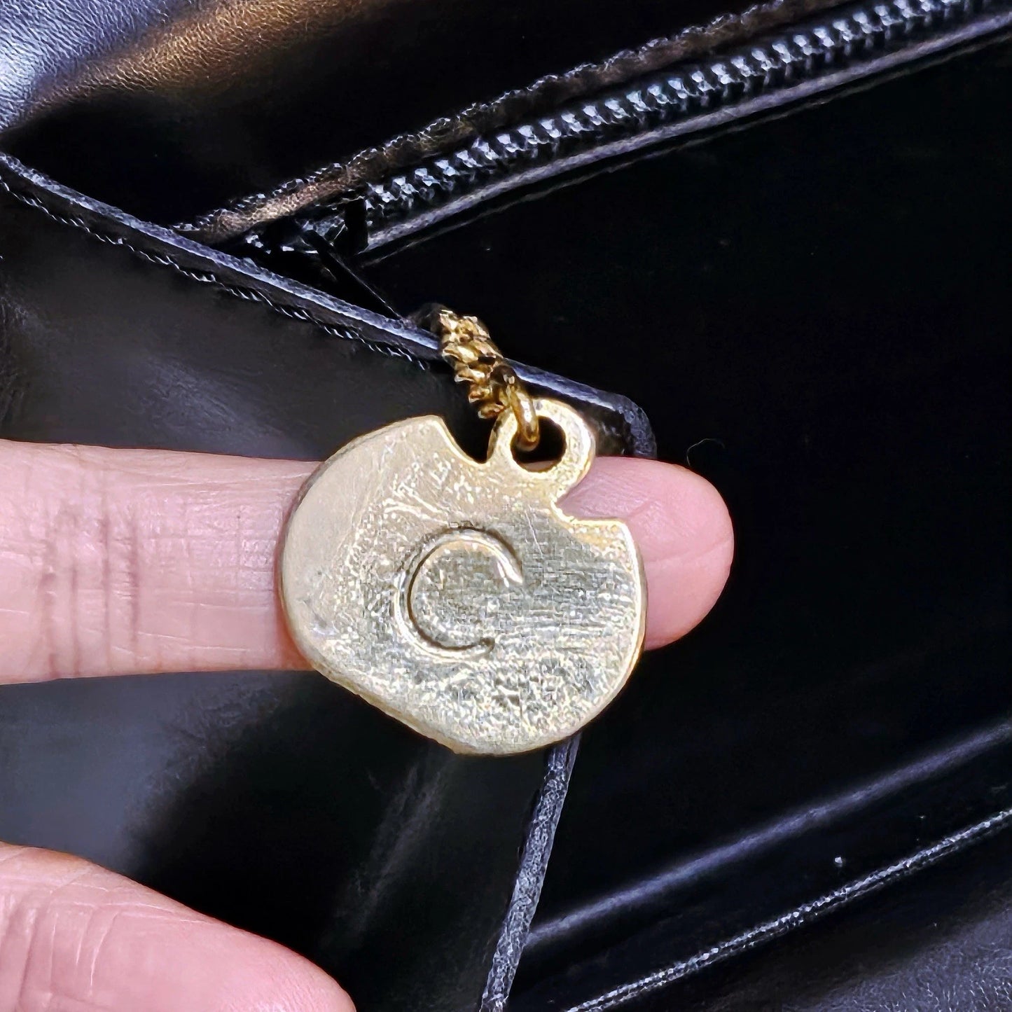 Vintage CELINE Black Leather And Gold Tone Circa 1990 Top Handle Handbag