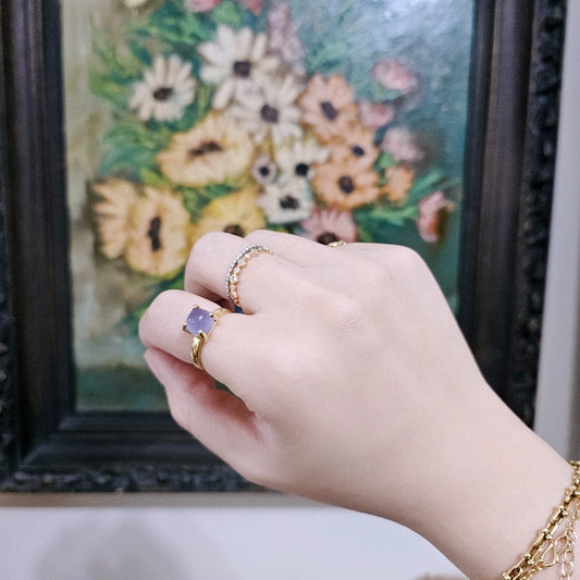 RARE Tiffany & Co. Sugar Stack 18k Gold Paloma Picasso Blue Chalcedony Ring