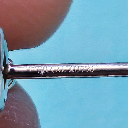 RARE Tiffany & Co. 18k White Gold Diamond Mini Key Stud Earrings