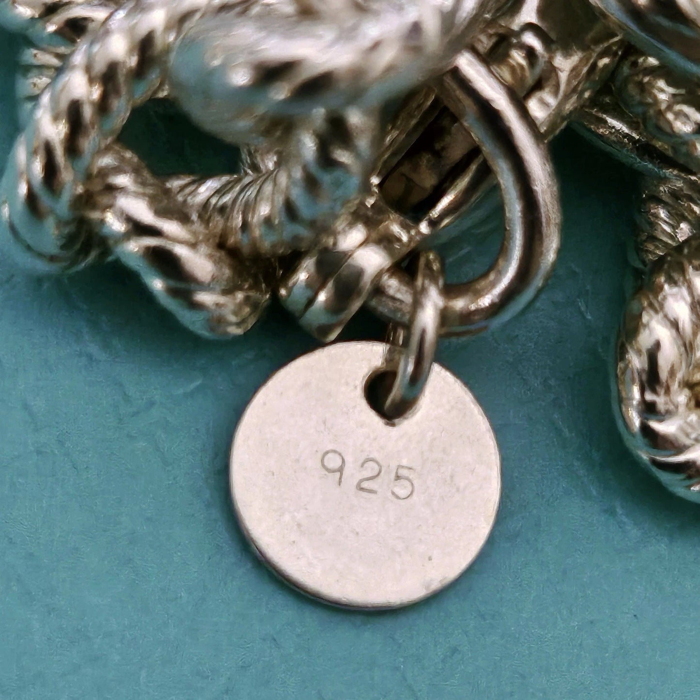 RARE Vintage Tiffany & Co. Dogwood Flower Sterling Silver Charm Bracelet 7”