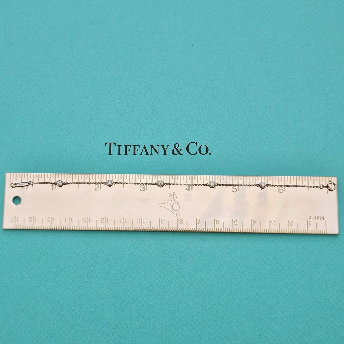 $5,200++ Tiffany & Co. Elsa Peretti .40tcw Diamond By The Yard Platinum Bracelet