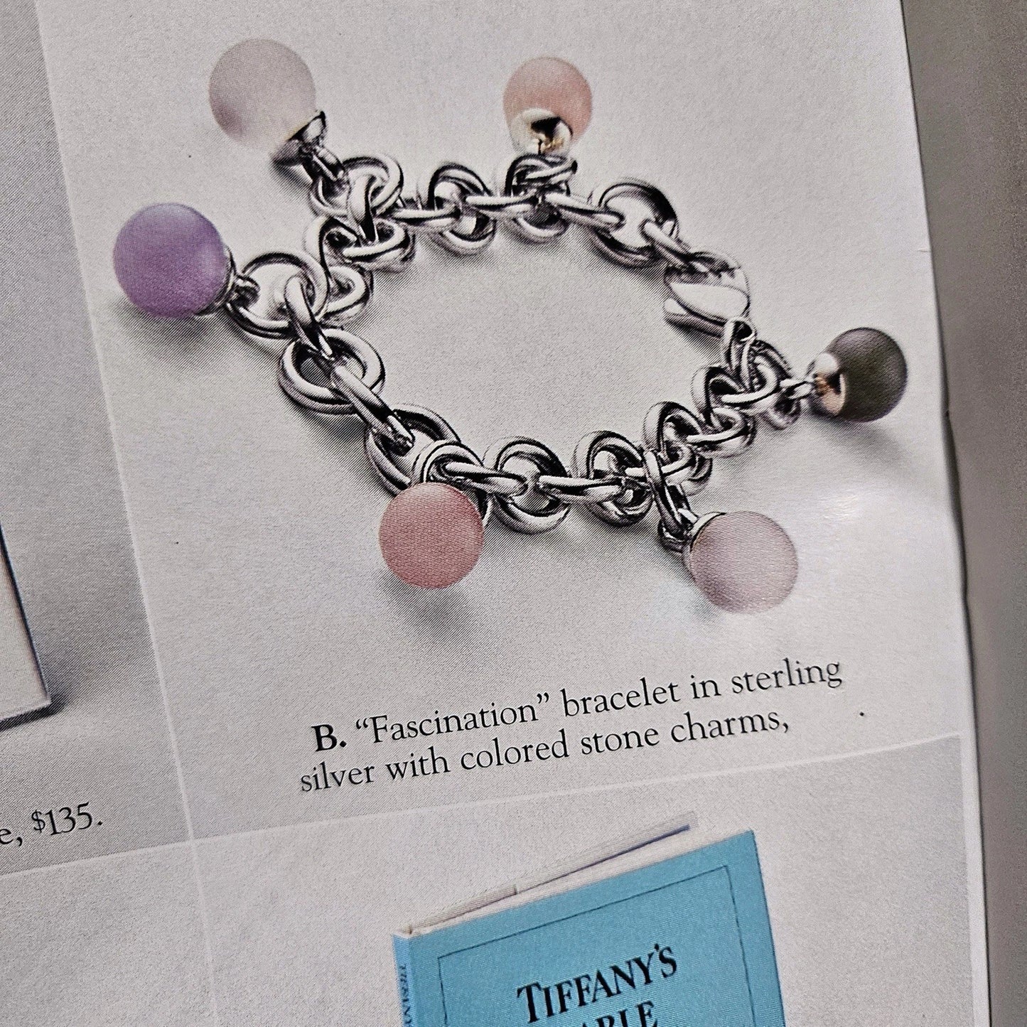 RARE Tiffany & Co. Fascination Gemstone Bracelet Dangle Charm Silver Bracelet