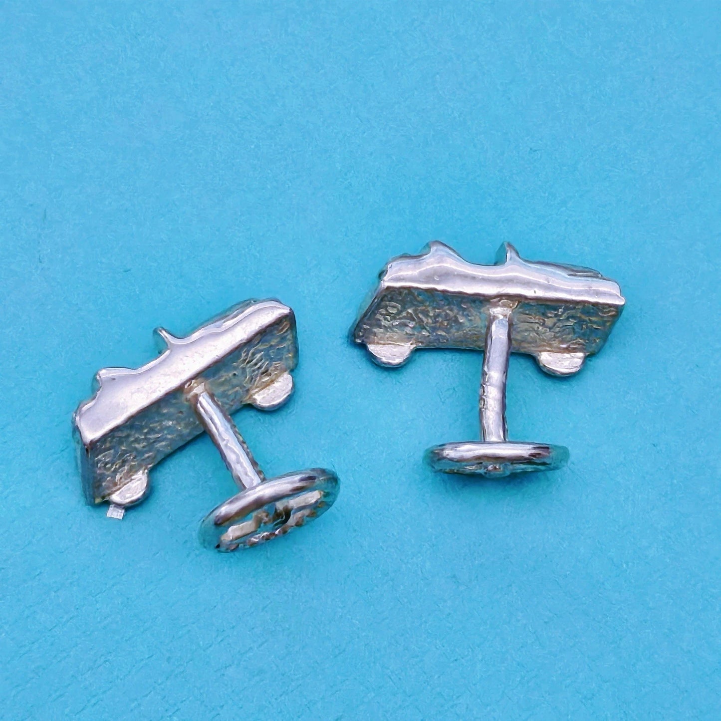 RARE Vintage Tiffany & Co. Sterling Silver Rolls Royce Wheels Car Cufflinks