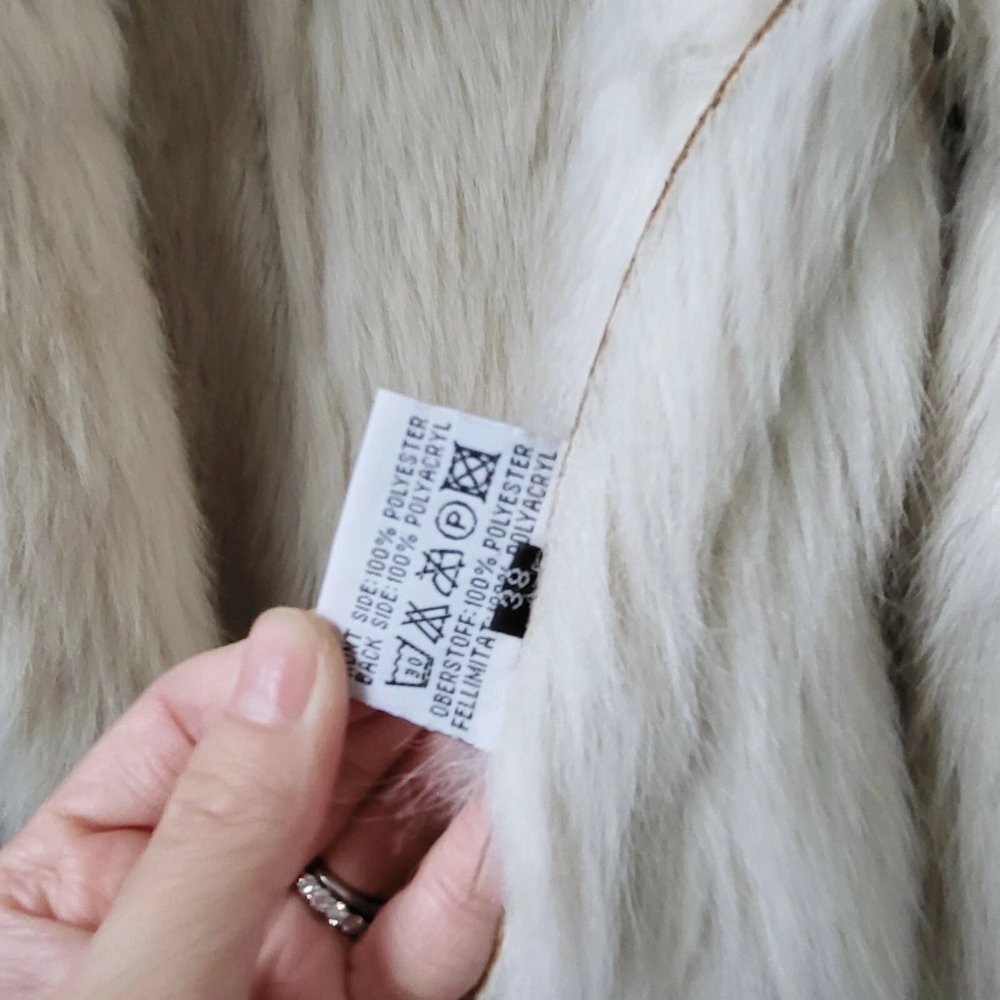 Vintage BALMAIN Paris Faux Suede Fur Beige Coat 38 FR Women $4000++