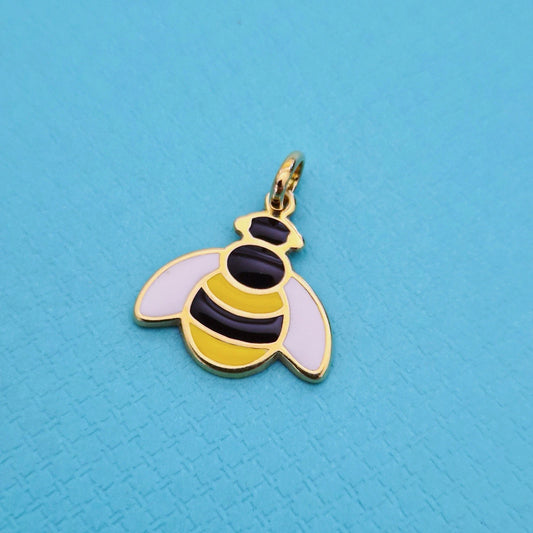 RARE Tiffany & Co. Bumble Bee Enamel 18k Yellow Gold Charm Pendant