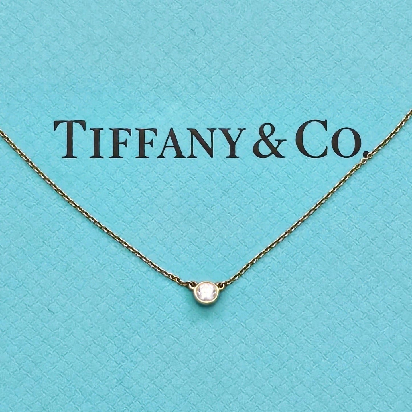 $2,180 Tiffany & Co. Elsa Peretti Diamond By The Yard .23 tcw 18k Gold Necklace