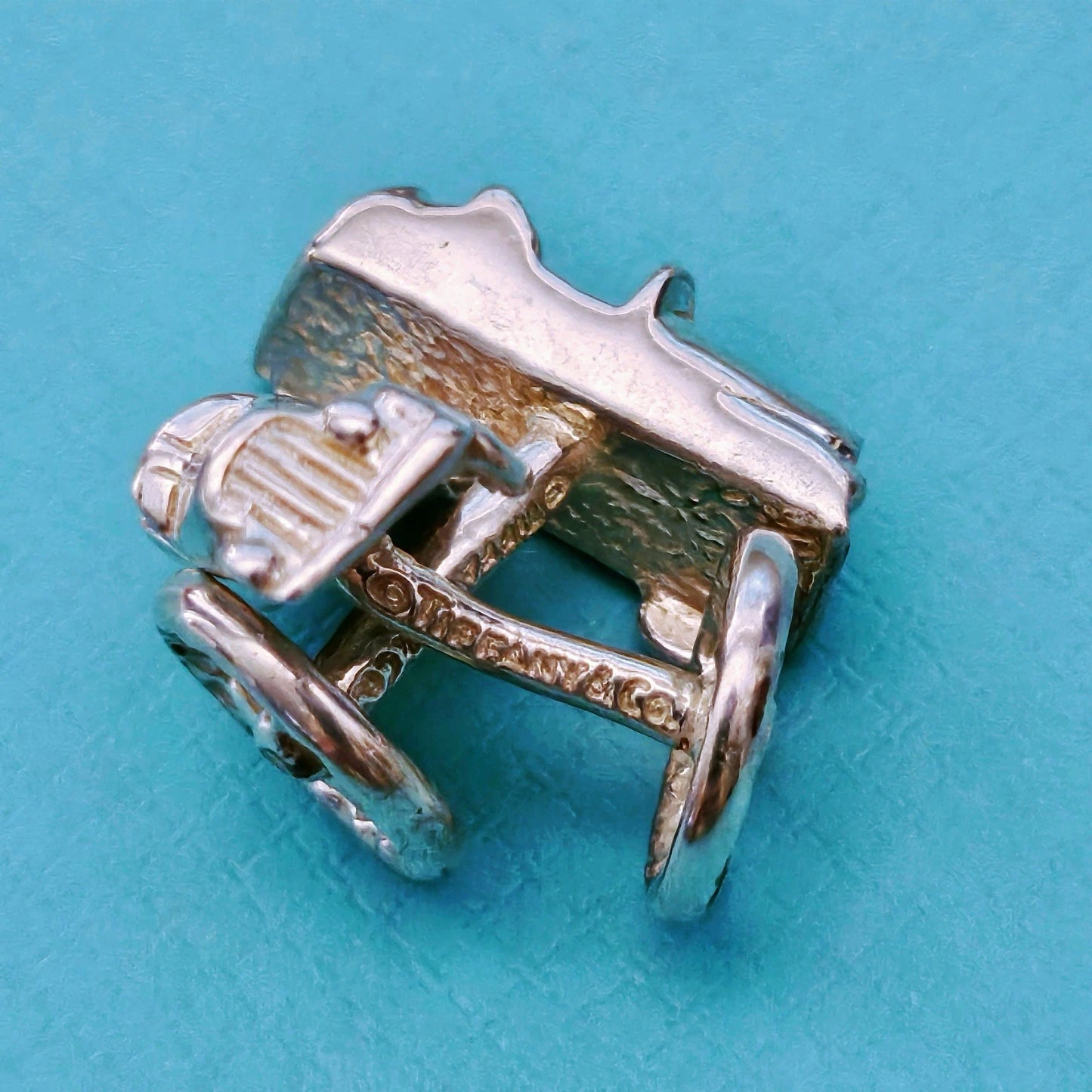 RARE Vintage Tiffany & Co. Sterling Silver Rolls Royce Wheels Car Cufflinks