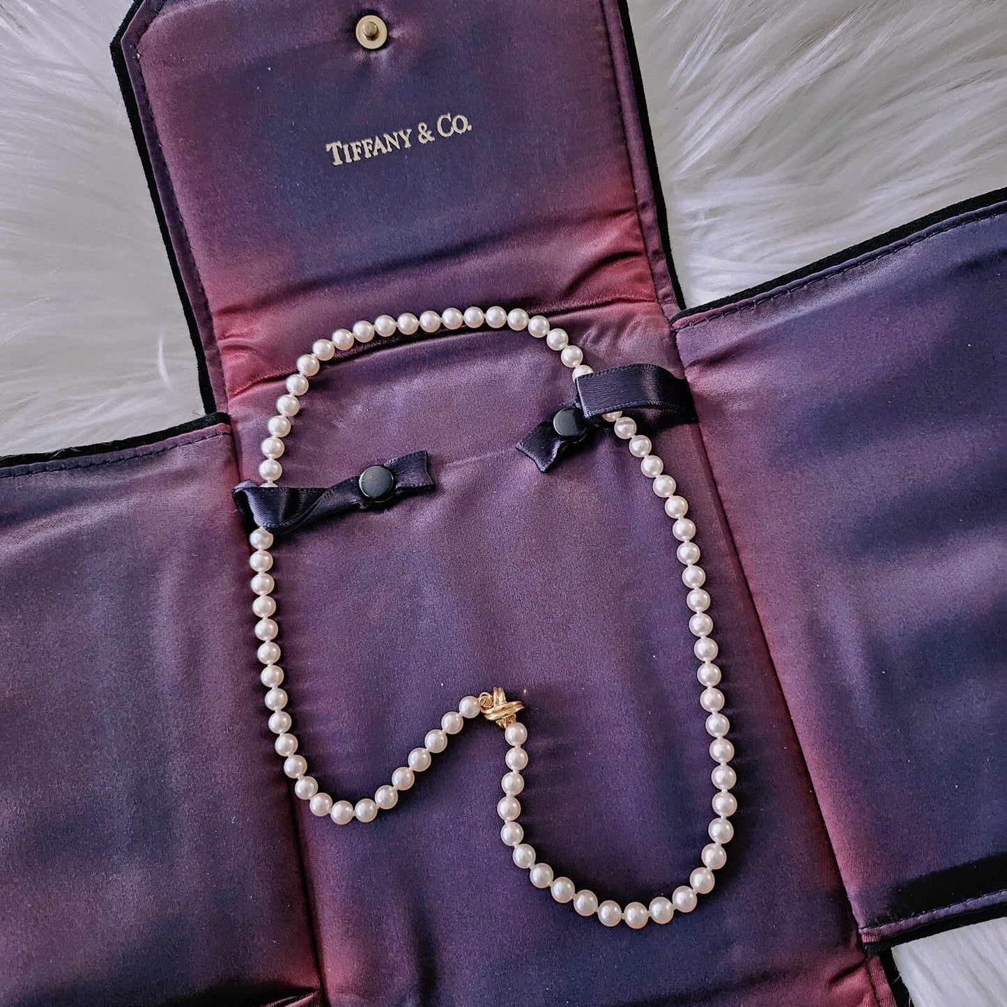 Vintage Tiffany & Co. 18k Signature X 5-5.5 mm Natural Akoya Pearl Necklace 18”