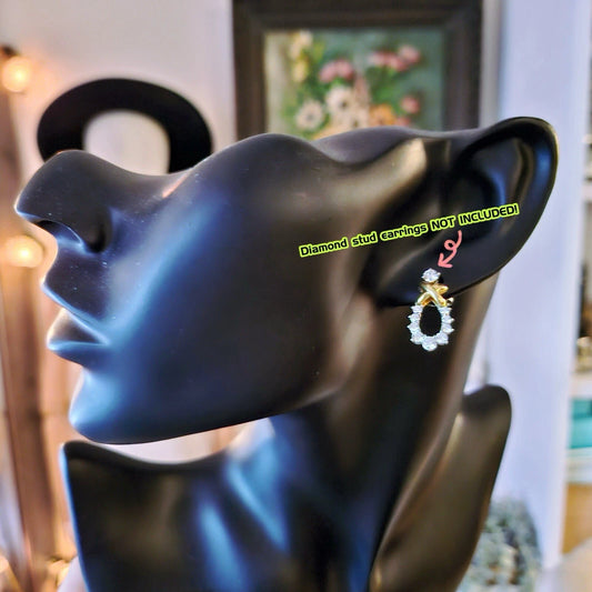 Vintage Tiffany & Co. 18k Gold Platinum Signature X Diamond Jackets Earrings