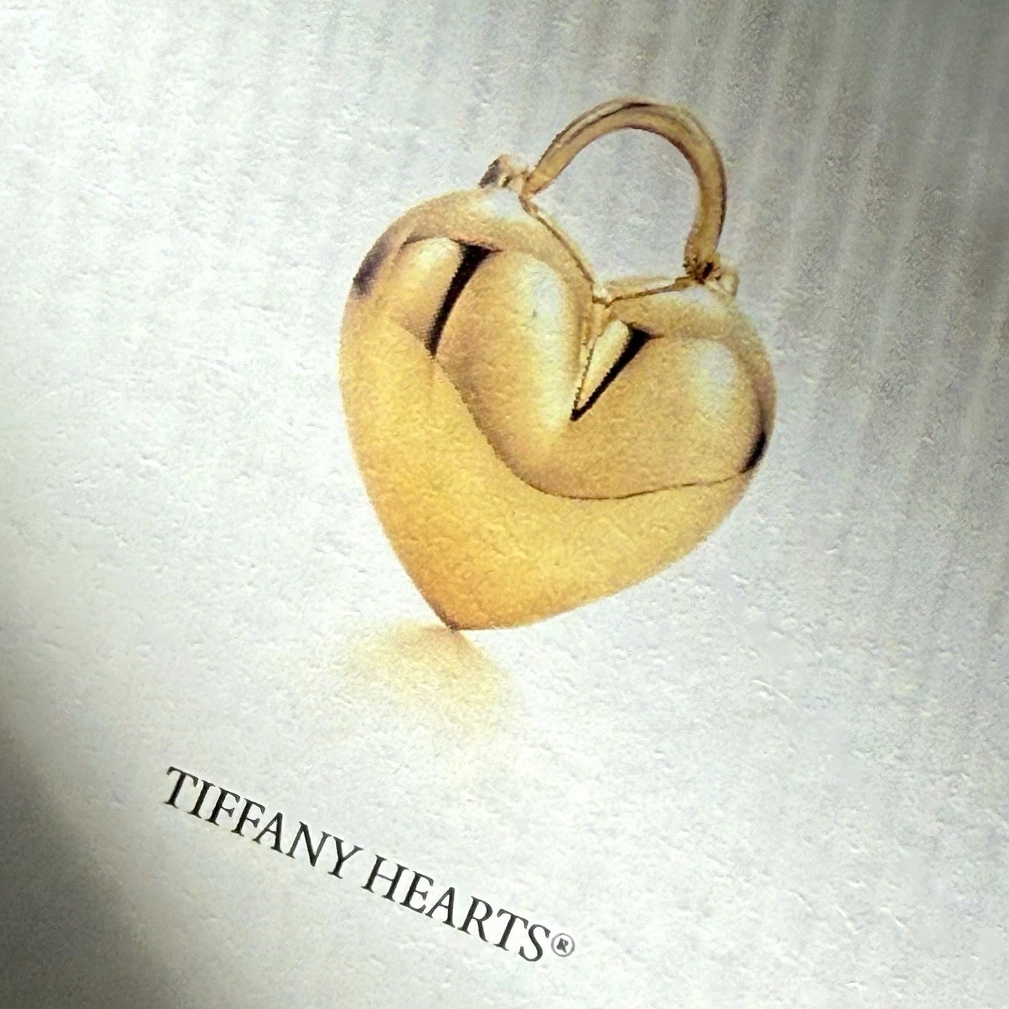 RARE Vintage Tiffany & Co. 18k Yellow Gold Puffy Heart Lock Pendant Charm