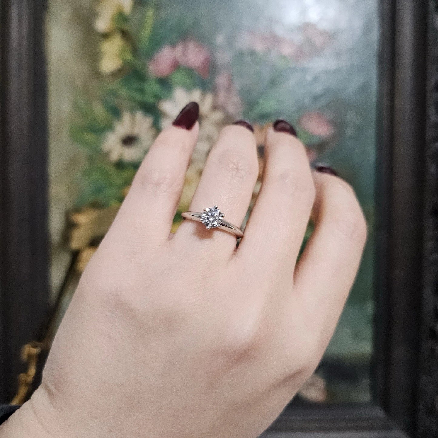 $7,300++ Tiffany & Co. Solitaire Platinum Diamond Engagement Ring .62 TCW