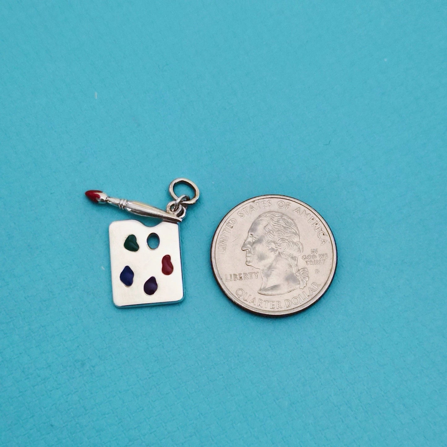 RARE Tiffany & Co. Paloma Picasso Paint Palette Silver Enamel Charm Pendant