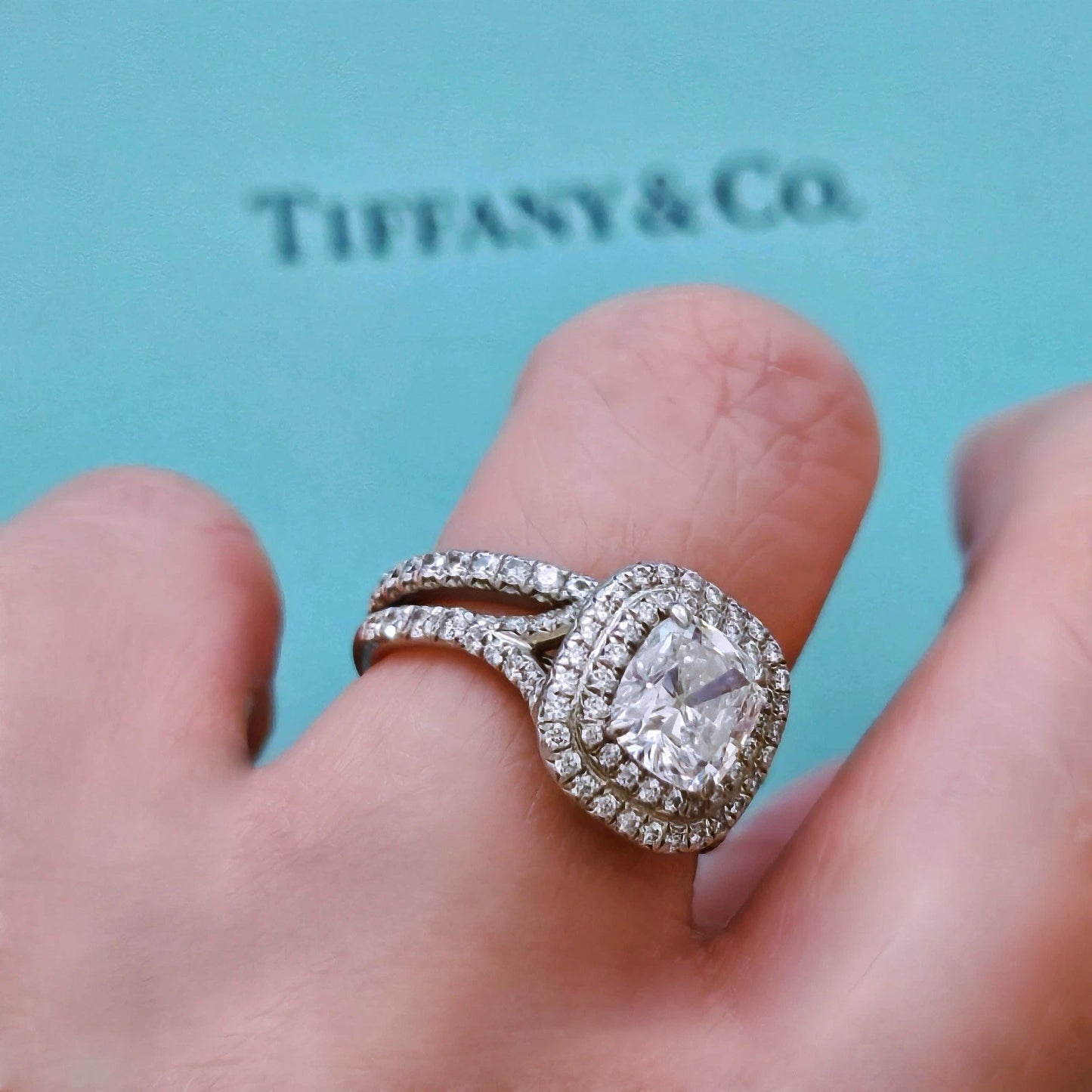 $4,900 Tiffany & Co. Soleste FULL Eternity Diamond Platinum Wedding Ring Band