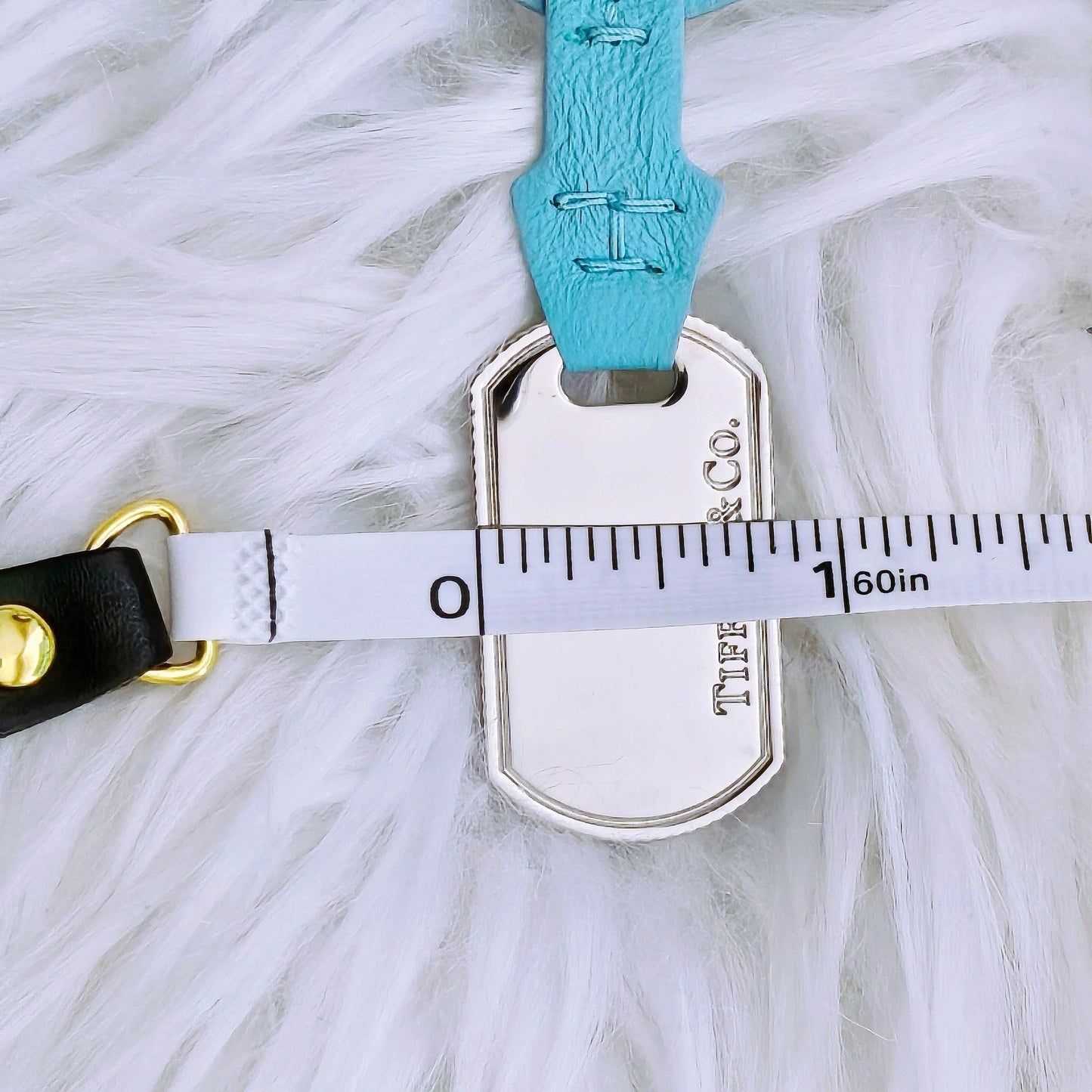 Tiffany & Co. Tiffany Blue Leather Clutchette Luggage Tag Sterling Silver